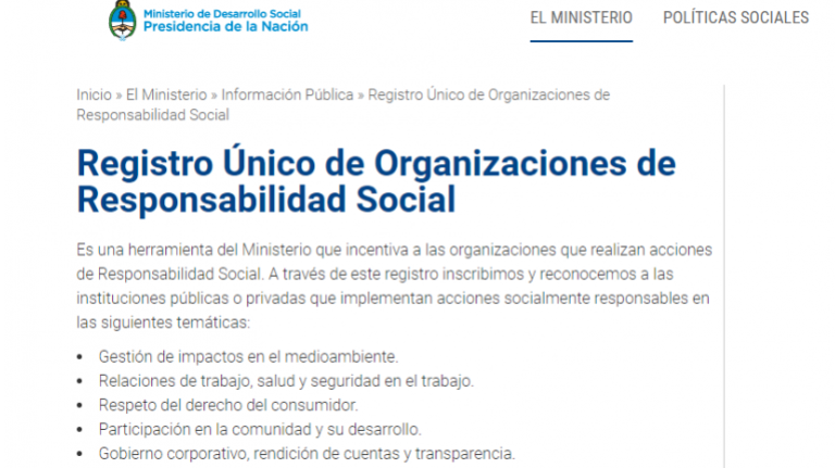Certificado de Inscripción en el Registro Único de Organizaciones de Responsabilidad Social